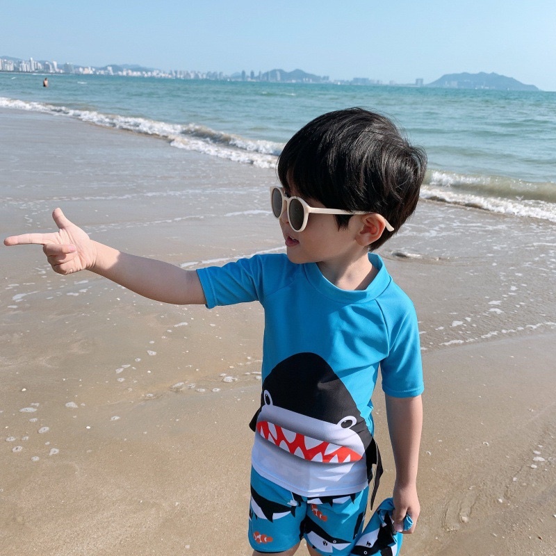 Bộ bơi bé trai họa tiết cá mập❤️ Sét bơi 3 chi tiết cho bé