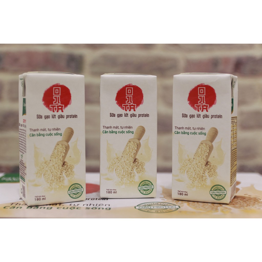 Thùng 30 hộp Sữa gạo lứt giàu protein Ojita 180ml