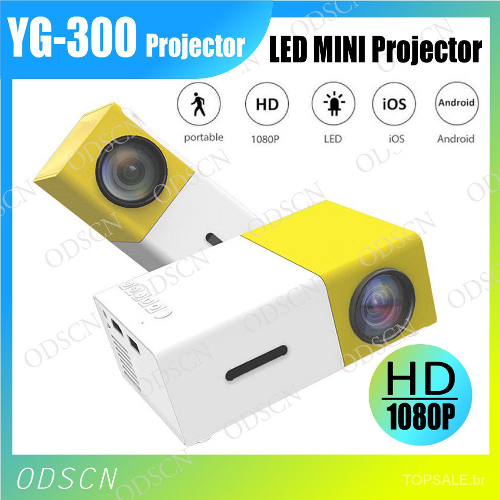 Máy ChiếU Mini ODSCN YG-300, Độ SáNg 600 Lumens