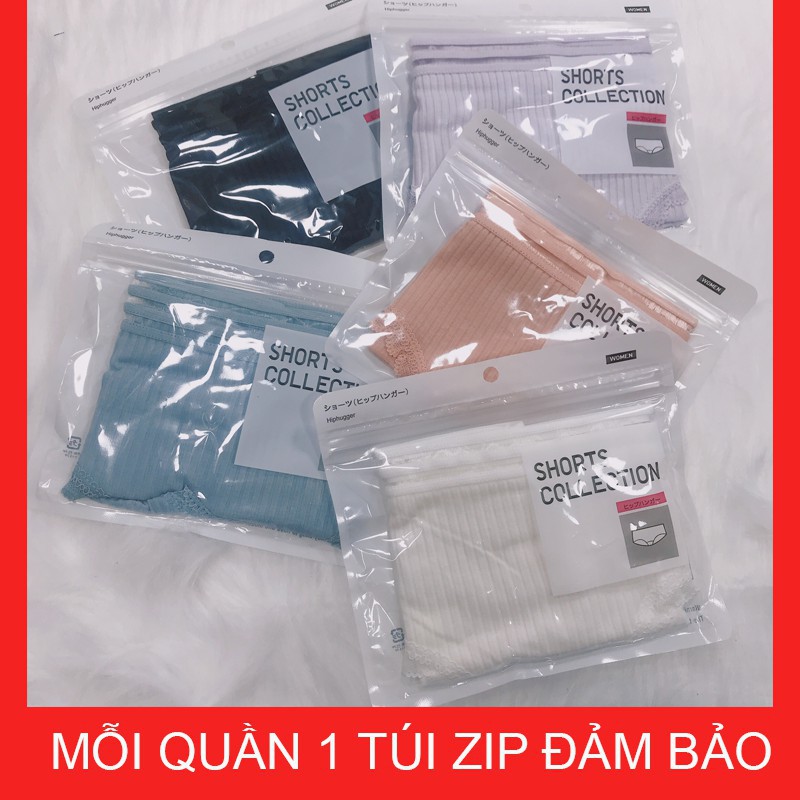 Quần lót nữ cotton cạp sọc kháng khuẩn thun lạnh dễ thương sexxy gợi cảm, Viền Ren Tăm MS01