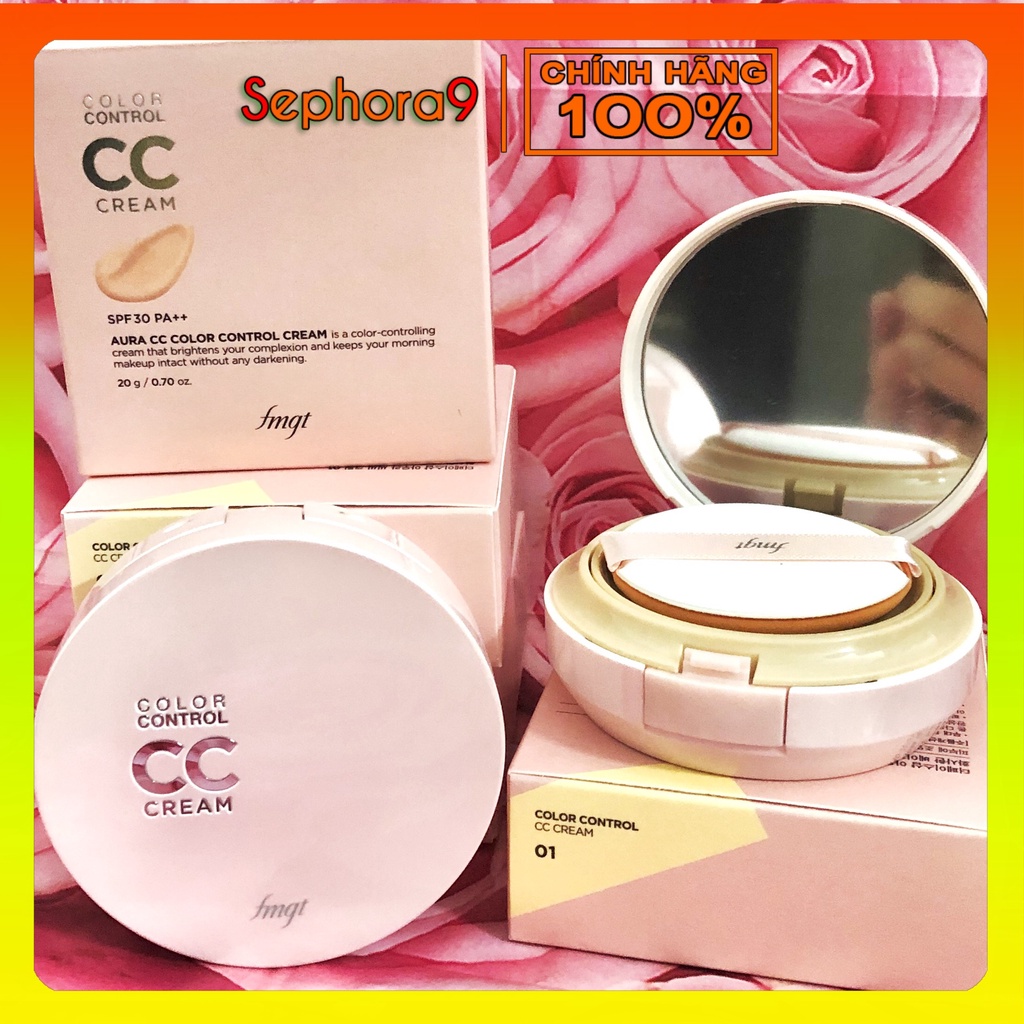 Kem nền TFS Color Control Aura CC Cream The Face Shop SPF30 PA++ mỏng mịn và chống nắng tốt