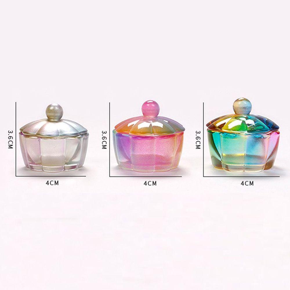 AROMA Đĩa Thủy Tinh Đựng Bột Làm Móng Nghệ Thuật Hình Cánh Hoa Màu Sắc Đẹp Mắt