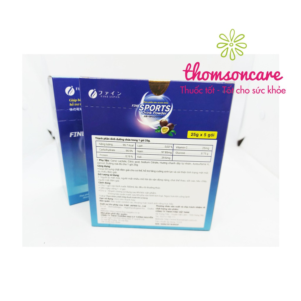 Gói bù nước sau khi chơi thể thao - Fine Sports Drink - công nghệ Nhật Bản - Hộp 5 gói | BigBuy360 - bigbuy360.vn