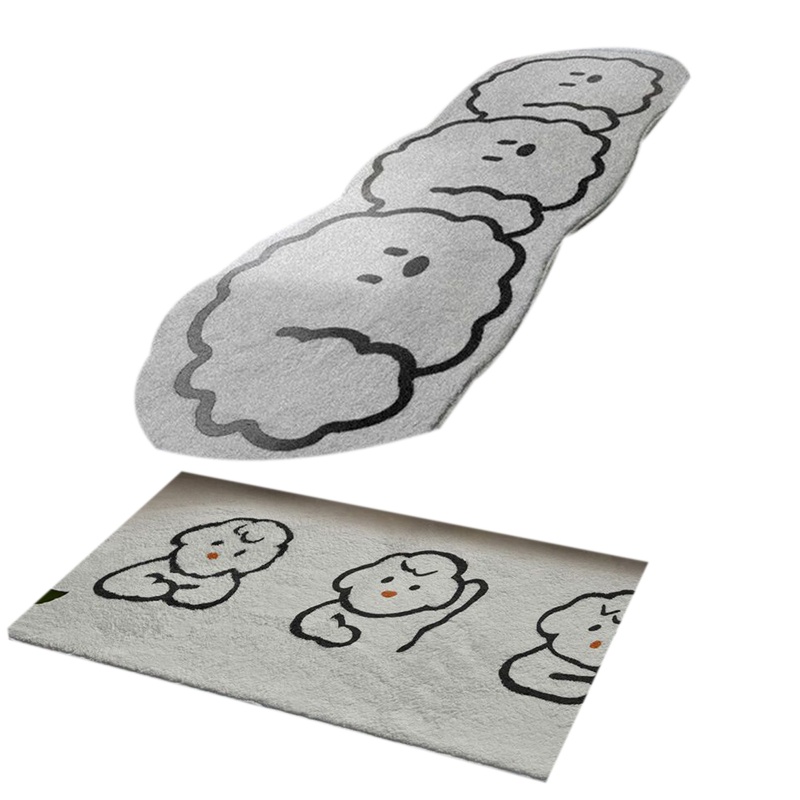 Thảm lót cửa chùi chân Mềm Mại Chống Trượt Phối Ren Họa Tiết Mèo Hoạt Hình Siêu Dễ Thương Dành Cho Phòng Ngủ Trẻ Em
