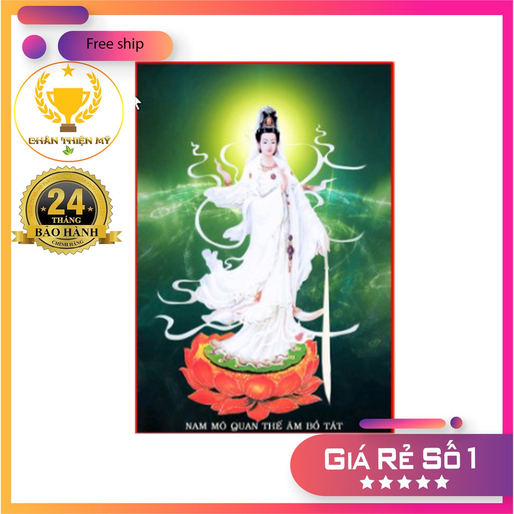Tranh Điện Phật Bà Quán Thế Âm Bồ Tát Đứng PL4