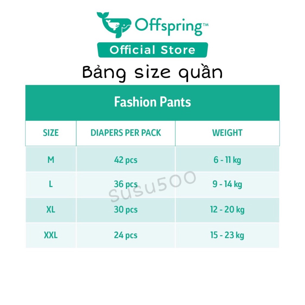 [HCM] Tã/bỉm dán/quần Offspring nội địa Malay thấm xuyên đêm size M42/L36/XL30/XXL24