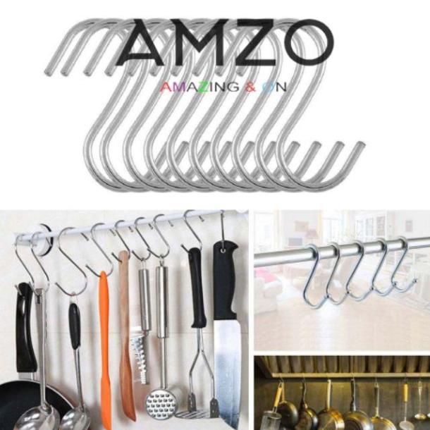 1 Móc Treo Inox Đa Năng Hình Chữ S - Được Chọn Size - AMZO