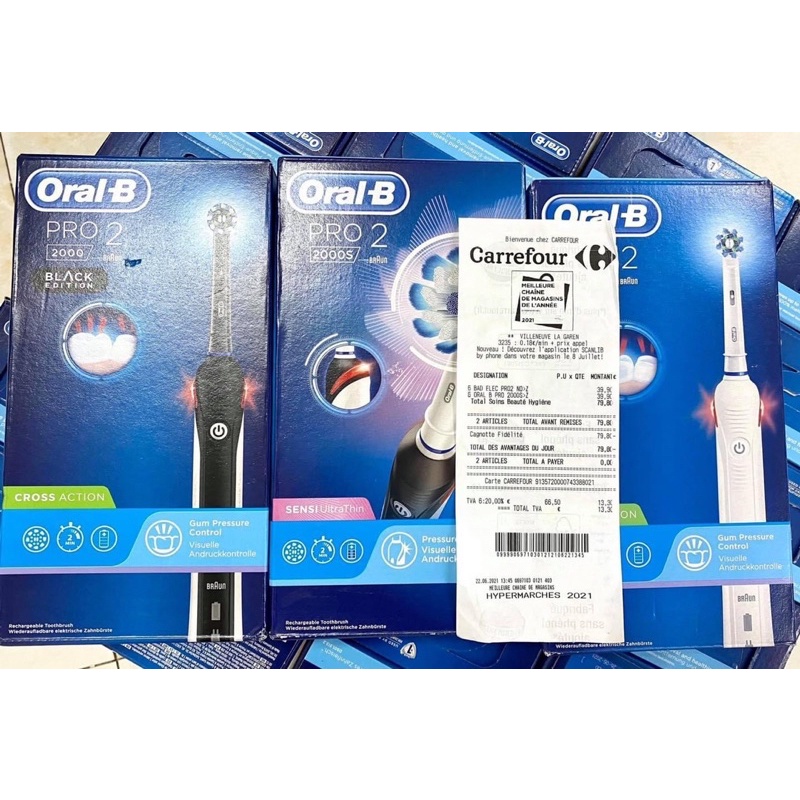 [Hàng chính hãng] Bàn chải điện ORAL-B BRAUN PRO2 2000 giúp trắng sạch răng