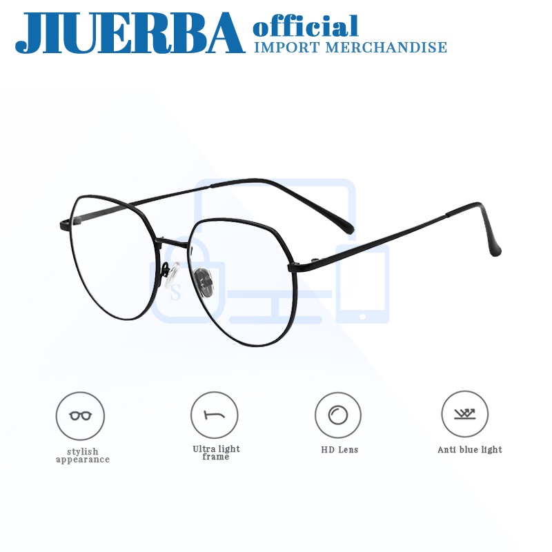 JIUERBA Kính Mát Tròng Lục Giác Chống Bức Xạ Ánh Sáng Xanh Thời Trang Mới Cho Nam Và Nữ