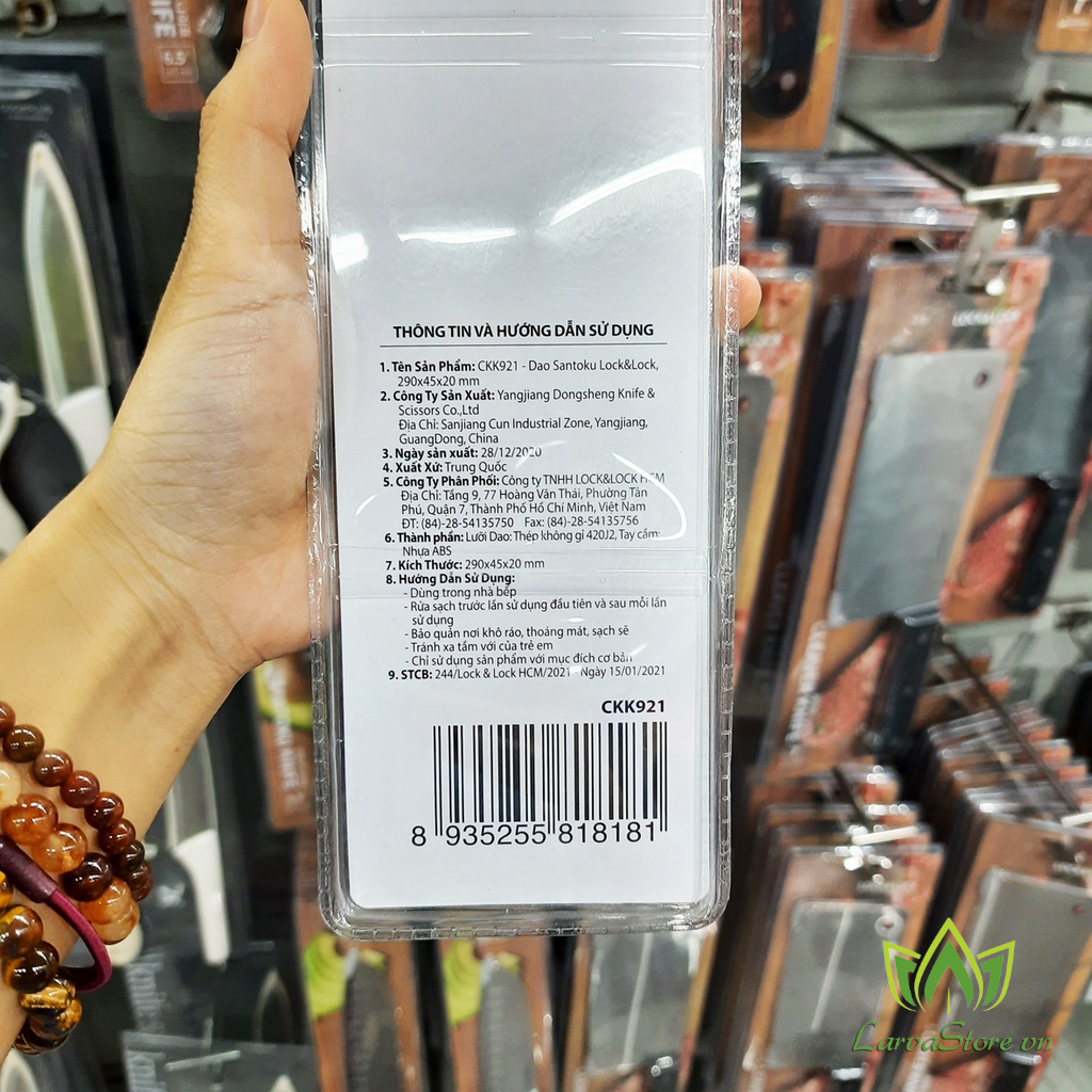 Dao Thái Lock&amp;Lock Santoku 6.5 inch Thép Không Gỉ Sắc Bén CKK921