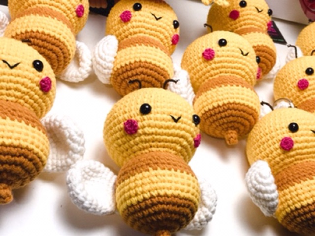 Đom đóm handmade - móc khoá hoa hướng dương - j97 -