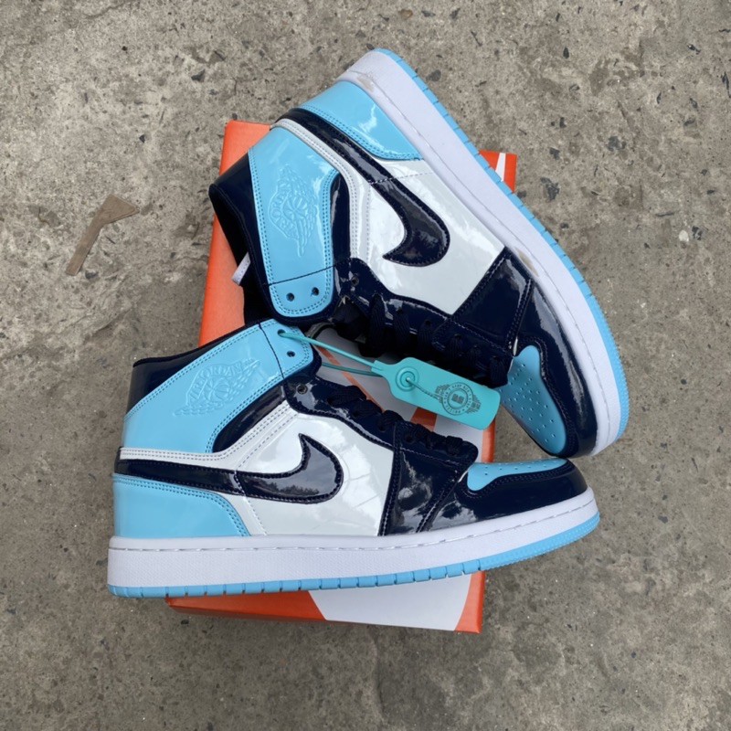 [Mã WAST10K giảm 10K đơn từ 50k] (Fullbox) Giầy Jordan 1 xanh đen bóng cao cổ hàng đẹp siêu rẻ