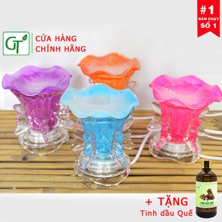 đèn đốt tinh dầu 💞FREESHIP💞 Đèn Tinh Dầu Thủy Tinh Cánh Bướm Cao Cấp + Tặng Tinh Dầu Quế 10ml  + Tặng bóng dự phòng