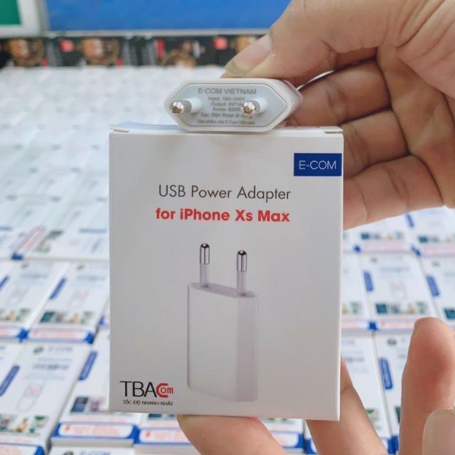 CỦ SẠC IPHONE X DẸT CHÍNH HÃNG E_COM ( BẢO HÀNH 12 THÁNG )