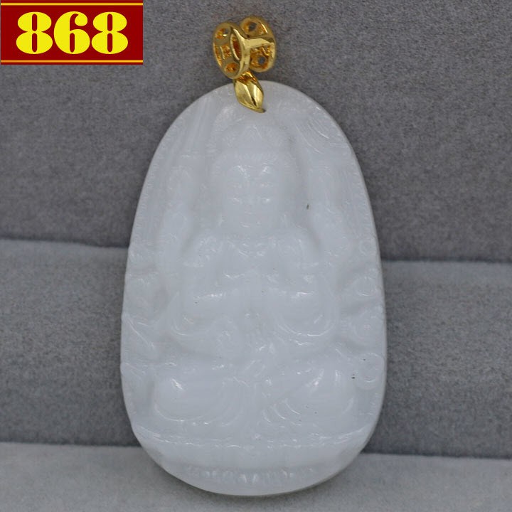 Mặt dây chuyền Phật bản mệnh Thiên Thủ Thiên Nhãn 5 cm trắng