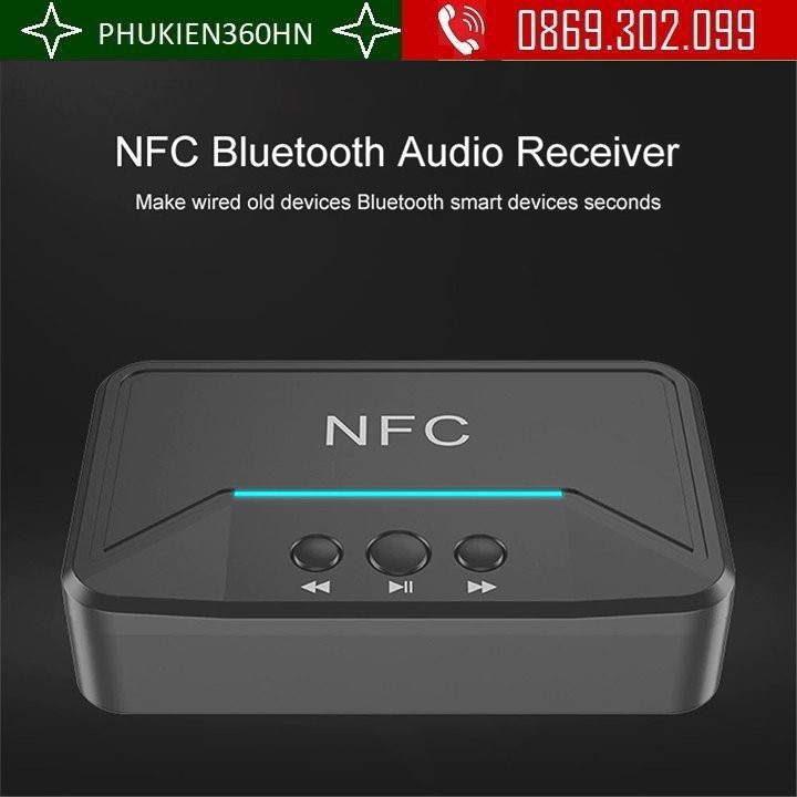 Thiết bị nhận Bluetooth, NFC cho loa và Amply BT200 - Hộp Bluetooth âm thanh không dây BT200 NFC V5.0 - Hàng chính hãng