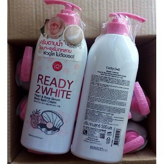 Sữa Tắm trắng da Ngọc trai &amp; Hoa hồng Cathy Doll Ready 2 White Pearl &amp; Rose Serum 500ml