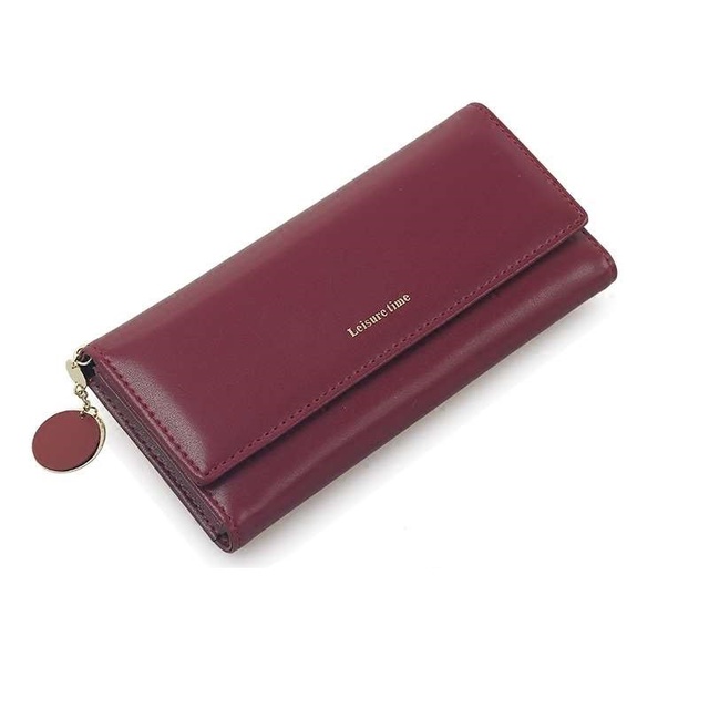 Ví nữ dáng dài phong cách Hàn Quốc kèm móc tròn xinh xắn | BigBuy360 - bigbuy360.vn