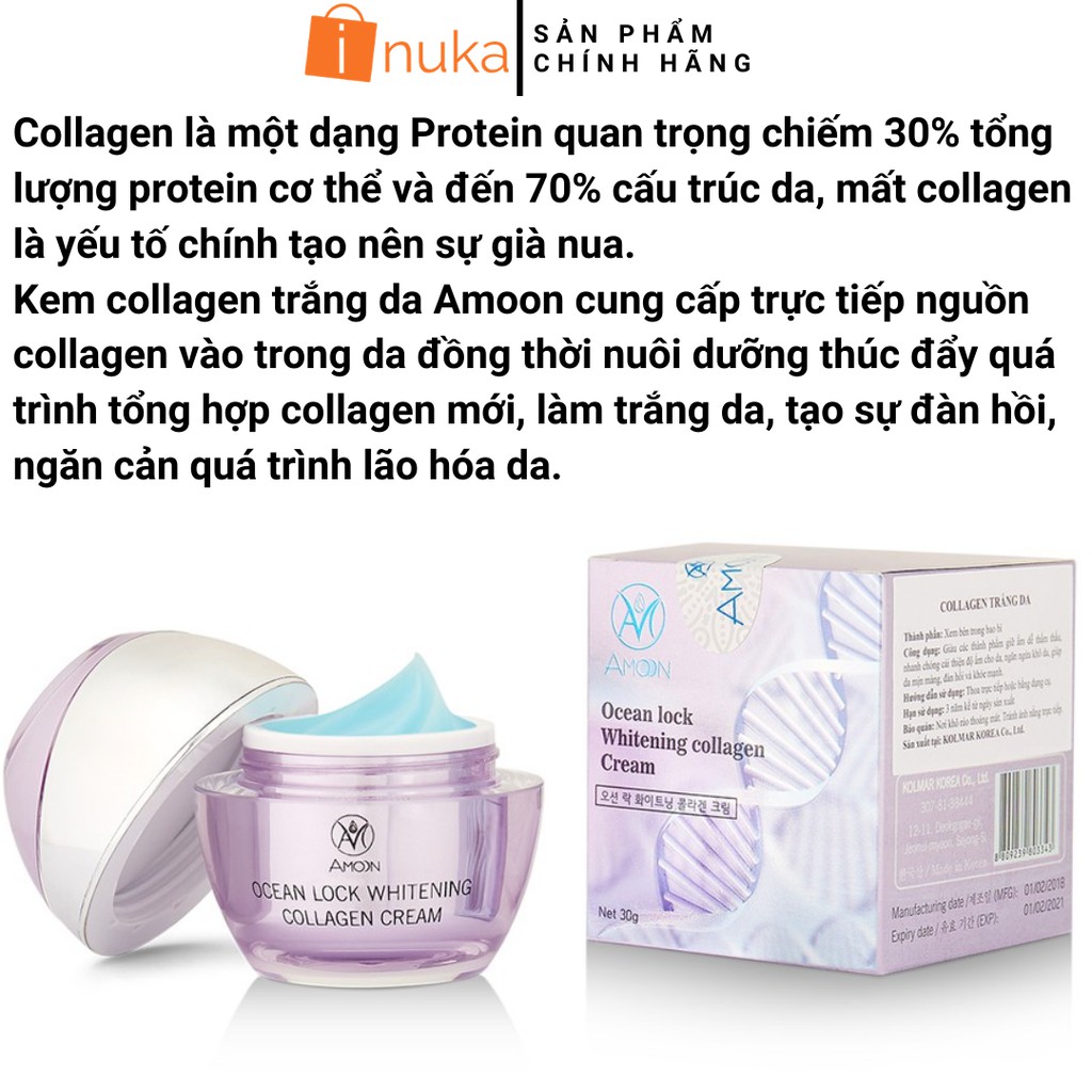 [Trắng Nhanh]Kem trắng da mặt hàn quốc, làm trắng da mặt, chăm sóc da, Kem Face Collagen Amoon Hàn Quốc