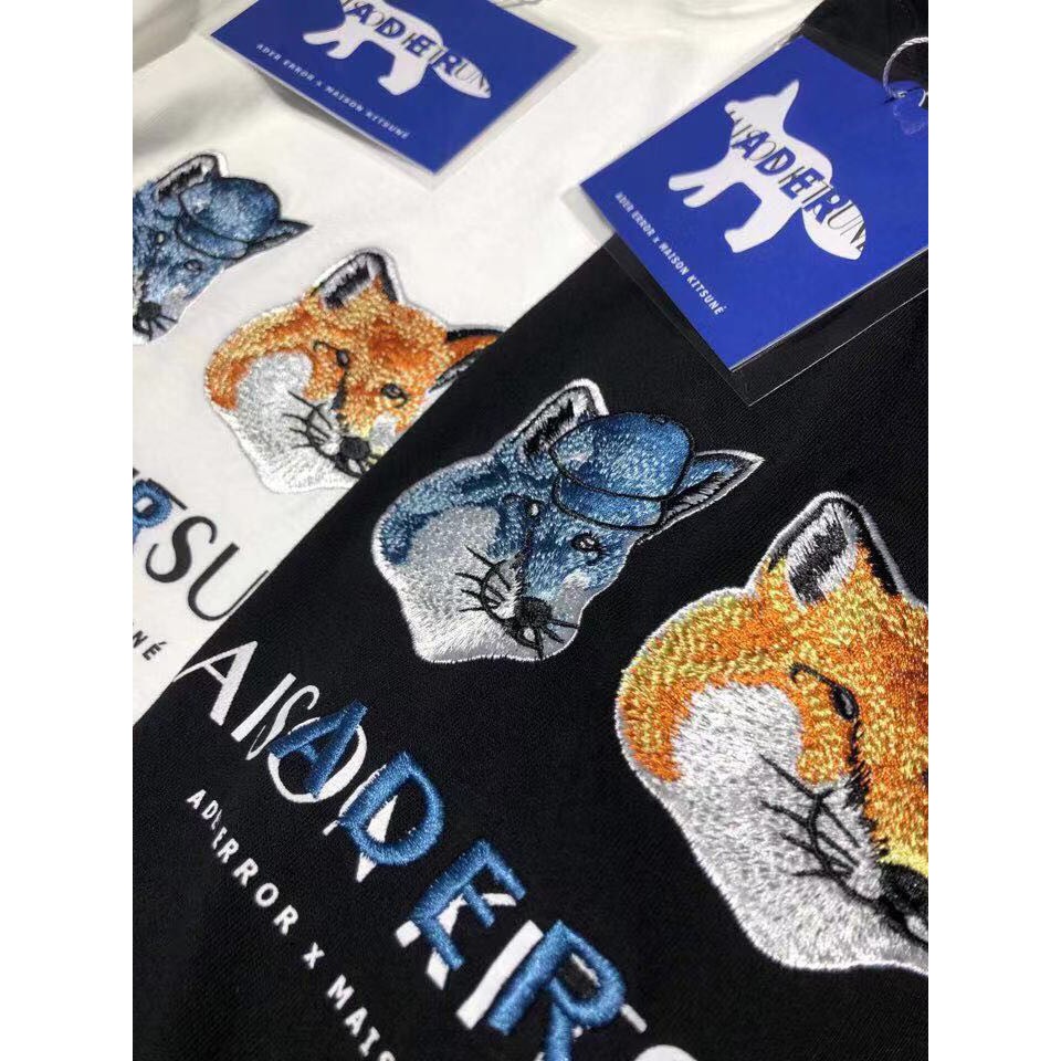 Áo thun ngắn tay Maison Kitsune x ADER Error twin foxhead T-shirt fw20