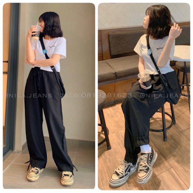 Quần mặc được 2 kiểu ống suông và ống túm jogger