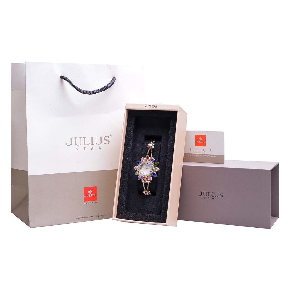 Julius Mall - Đồng Hồ Nữ JS-021A Julius Star Mặt Hoa Đính Đá swarovski