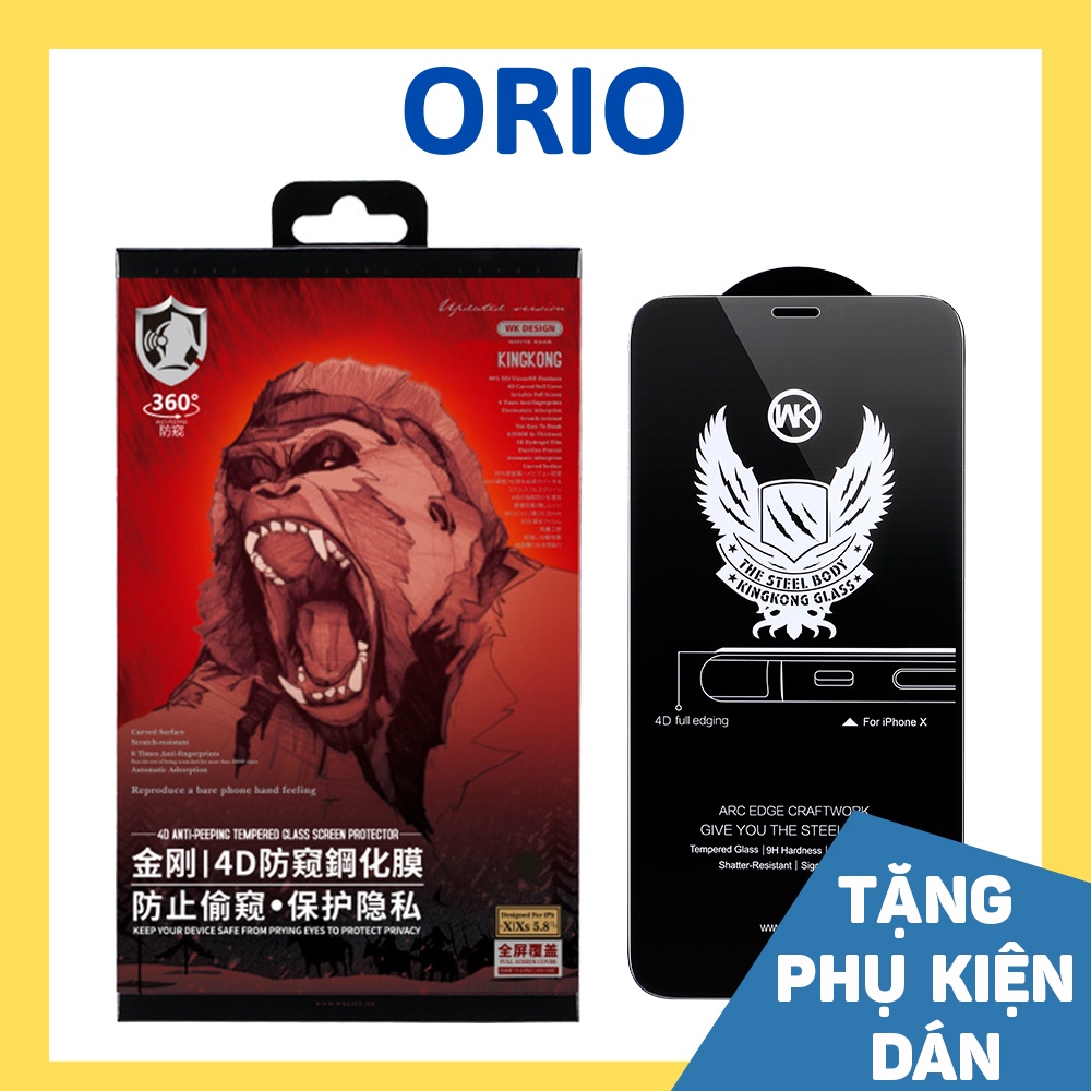 Kính cường lực iphone chống nhìn trộm KingKong 6/6s/6plus/6s plus/7/8/7plus/8plus/x/xs/xs max/11/12/13/pro/promax - ORIO