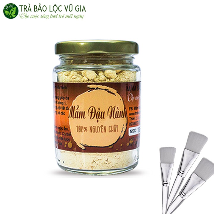 Mầm Đậu Nành Nguyên Chất Vũ Gia 100g + Tặng Cọ Quét Dưỡng Da