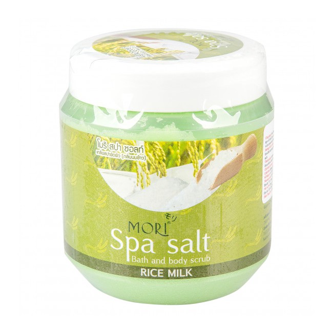 Muối tắm tẩy tế bào chết Mori Spa Salt Body Scrub RICE MILK (SỮA GẠO) 700g