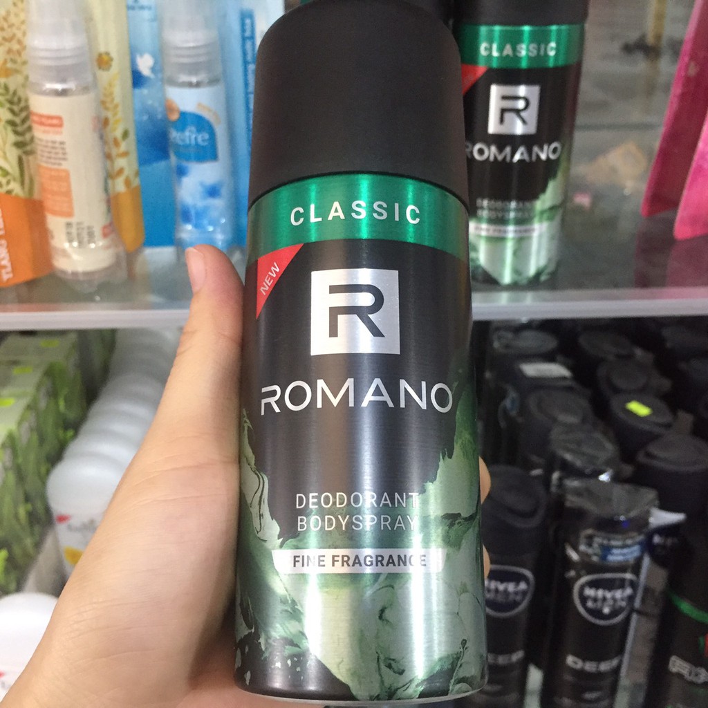Xịt Khử Mùi Toàn Thân Cho Nam Romano Classic 150ml