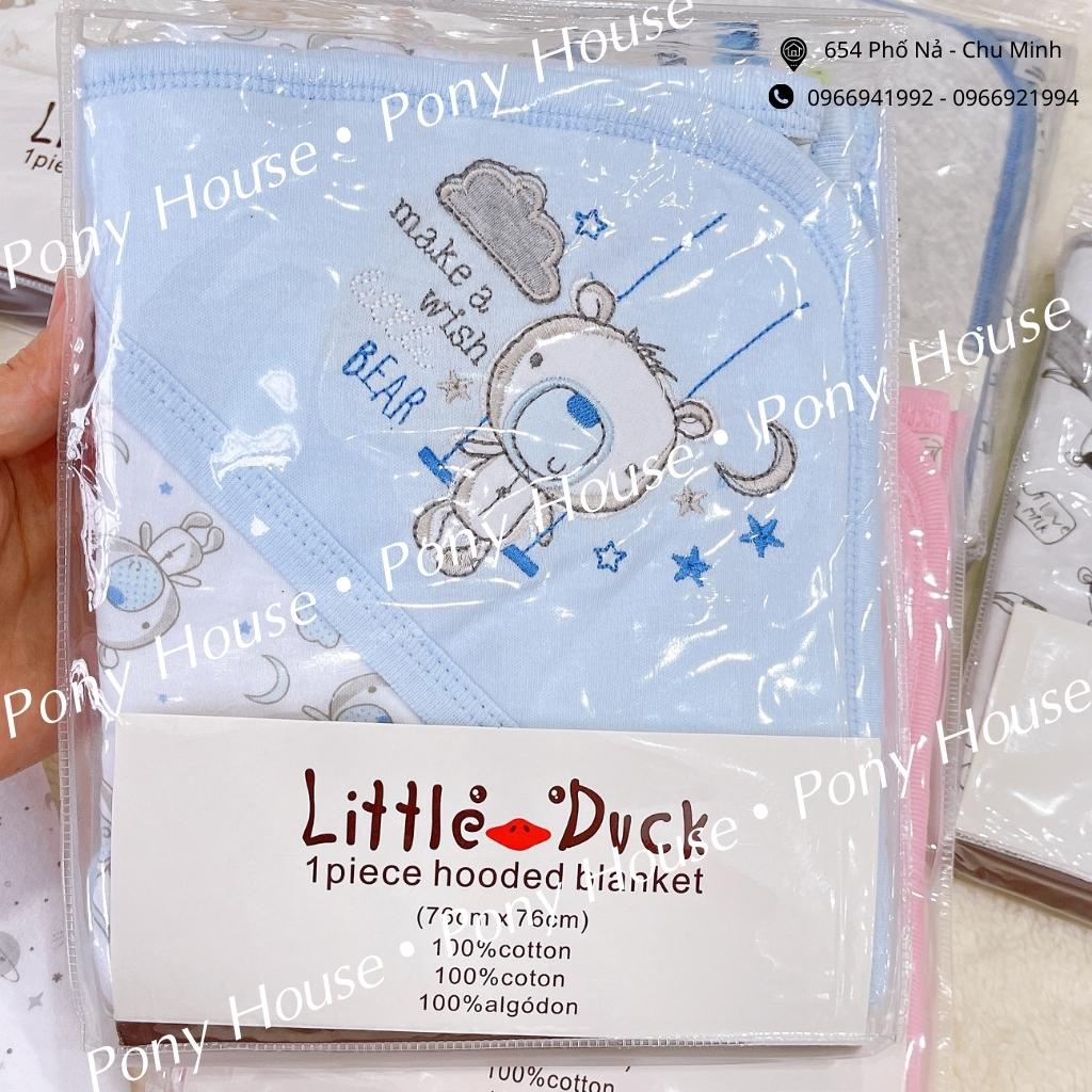 Chăn Ủ Choàng Little Duck Cotton 2 Lớp Siêu Mềm Mịn Cho Bé Sơ Sinh