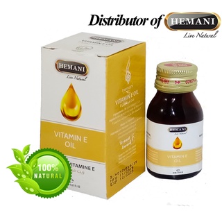 Dầu vitamin E Hemani Vitamin E Oil 30 ml, giúp dưỡng ẩm và ngăn ngừa lão hóa da, môi, tóc