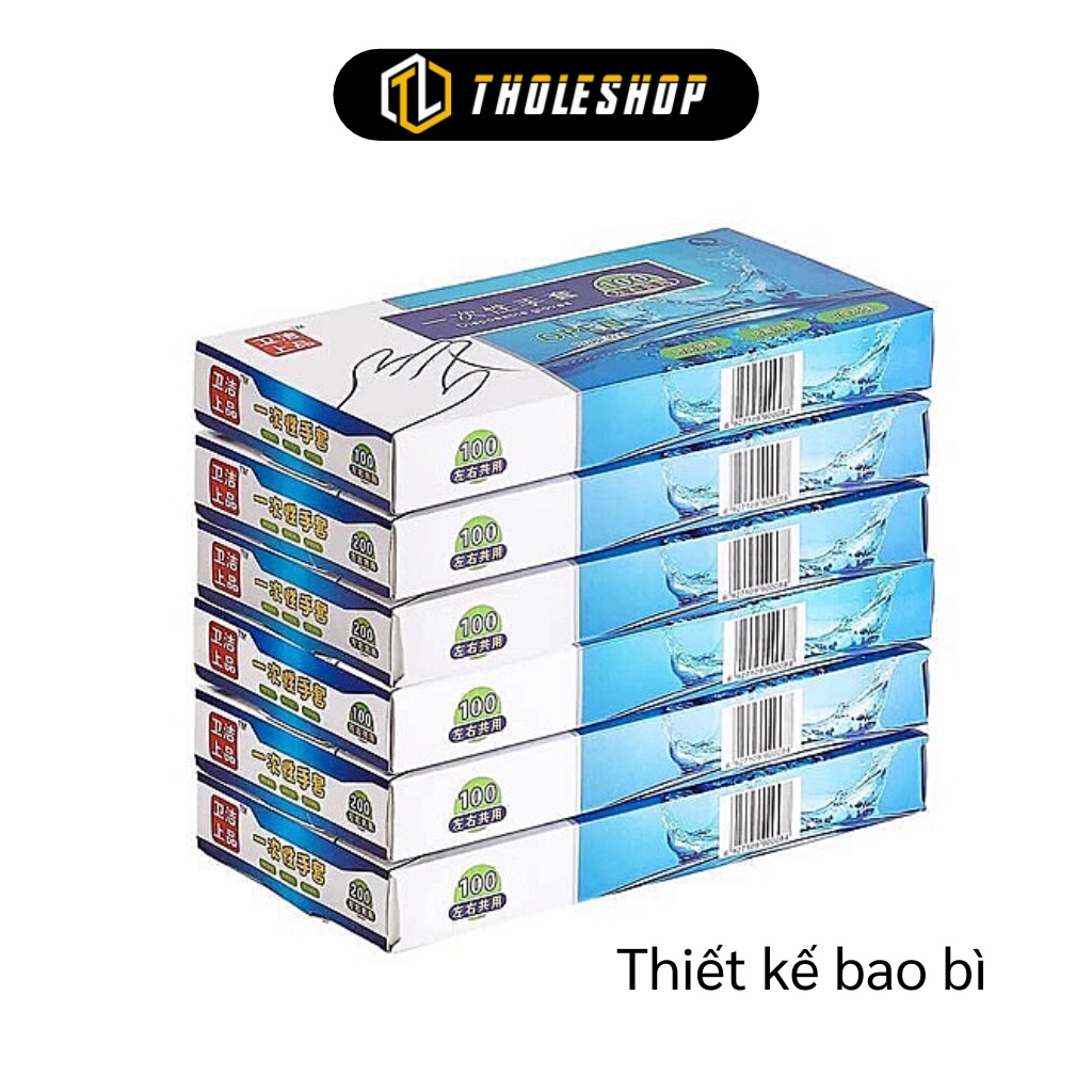 Bao Tay Nilong - Hộp 200 Bao Tay Dày Dặn Dùng 1 Lần Làm Bếp Nấu Ăn, Nhuộm Tóc 7794