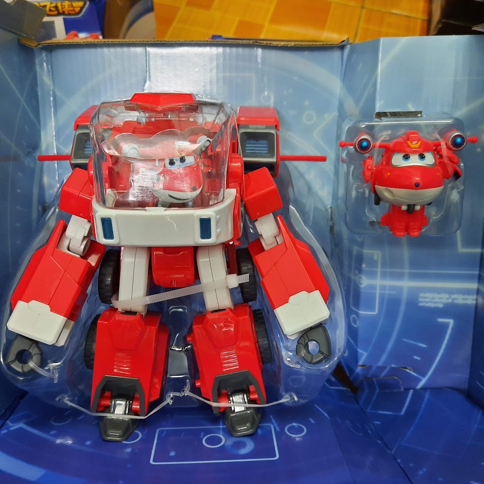 Super wings đội bay siêu đẳng Robot biến hình mới kết hợp siêu xe cứu hộ Jett tia chớp nâng cấp