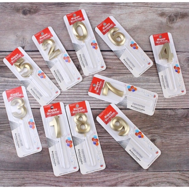 Nến Nhũ Vàng 3D Số Sinh Nhật Hàng Cao Cấp