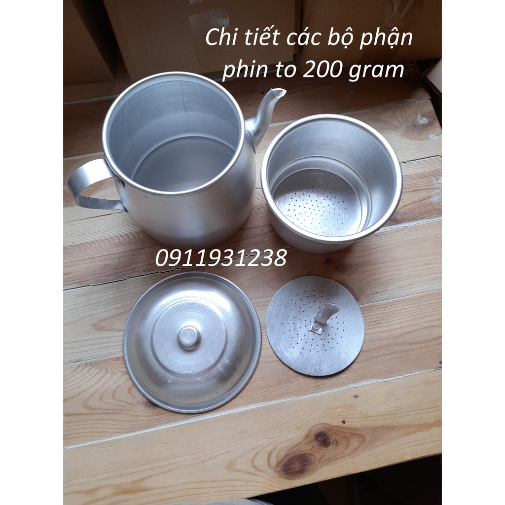 Phin cafe phin nhôm to phin pha cà phê cỡ lớn 100gram - 200gram