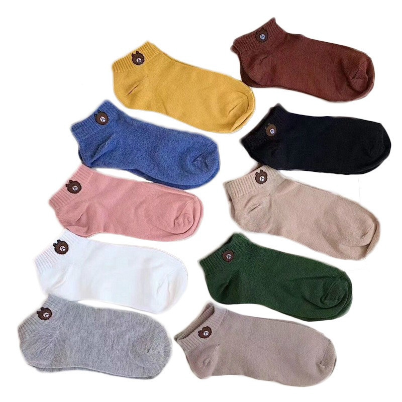 Vớ Cotton Hoạ Tiết Hình Gấu Xinh Xắn Cho Nữ