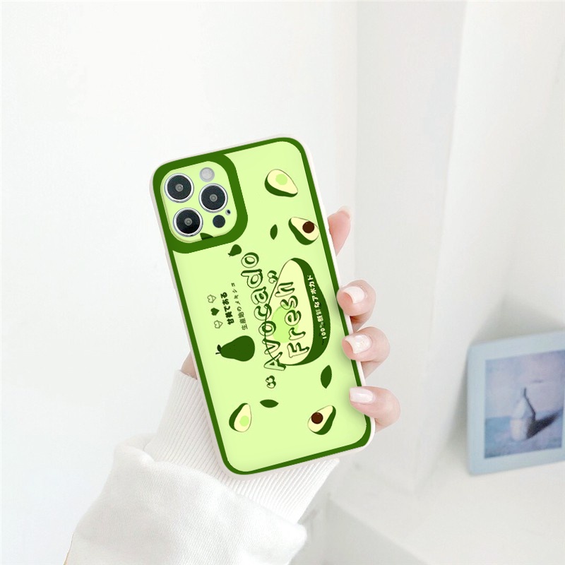 Ốp lưng iphone cạnh vuông lỗ Quả bơ camera ốp iphone 6/6splus/7/7plus/8/8plus/xr/xs/11/12/13/pro/max/plus/promax tr1126
