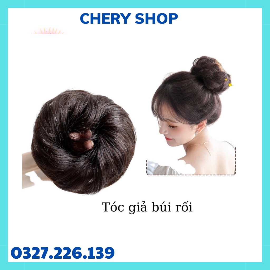 Tóc giả nữ cột , búi cột xoăn cao cấp , búi rối