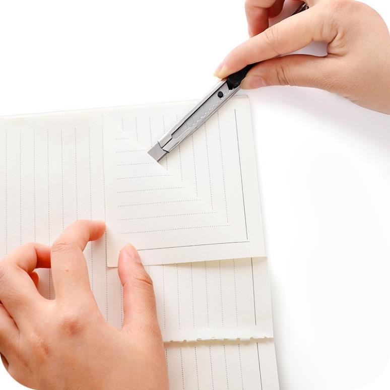 Dao Rọc Giấy, Cắt Giấy Văn Phòng Vỏ Kim Loại - Lưỡi Dao Thép Siêu Sắc