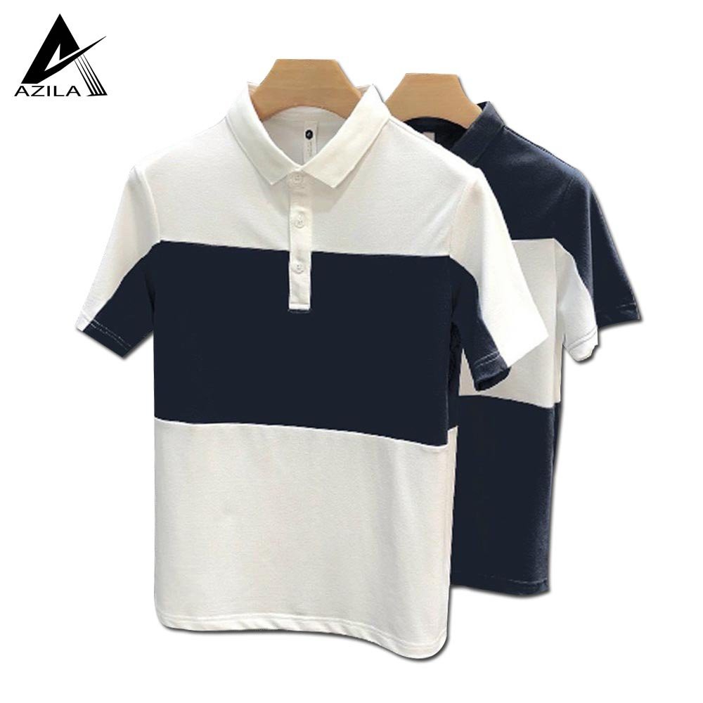 Áo Polo Nam Tay Ngắn, Áo Phông Nam Phối Màu Lich Sự Sang Trọng Chất Liệu Cotton Cá Sấu Cao Cấp - Azila - AC115