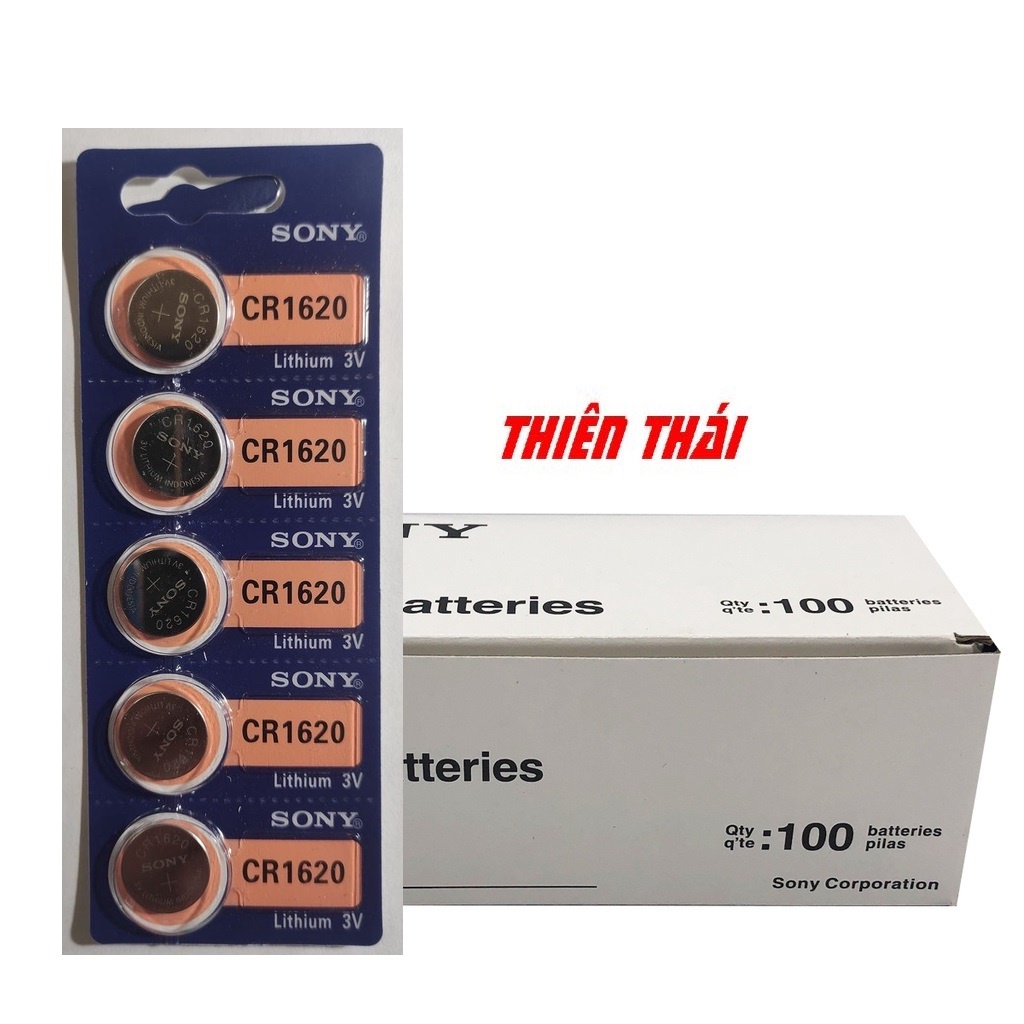 Pin Cúc áo Sony Lithium 3V CR1220, CR1616, CR1620, CR1632 - Vỉ 5 viên