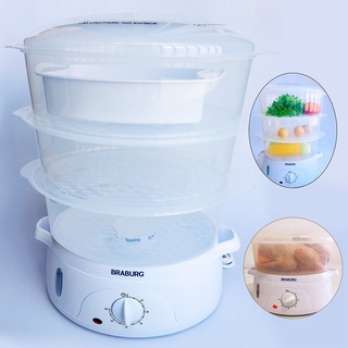 Nồi hấp điện - Nồi hấp 3 tầng 9L - chính hãng