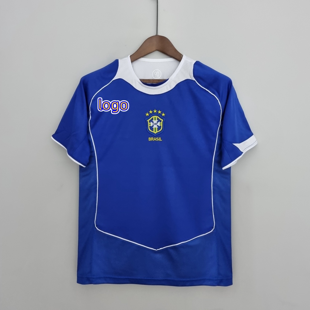 Áo Thun Bóng Đá 2004 jersey 04/05 brazil Số 8 RONALDO 9 JUNINHO 18