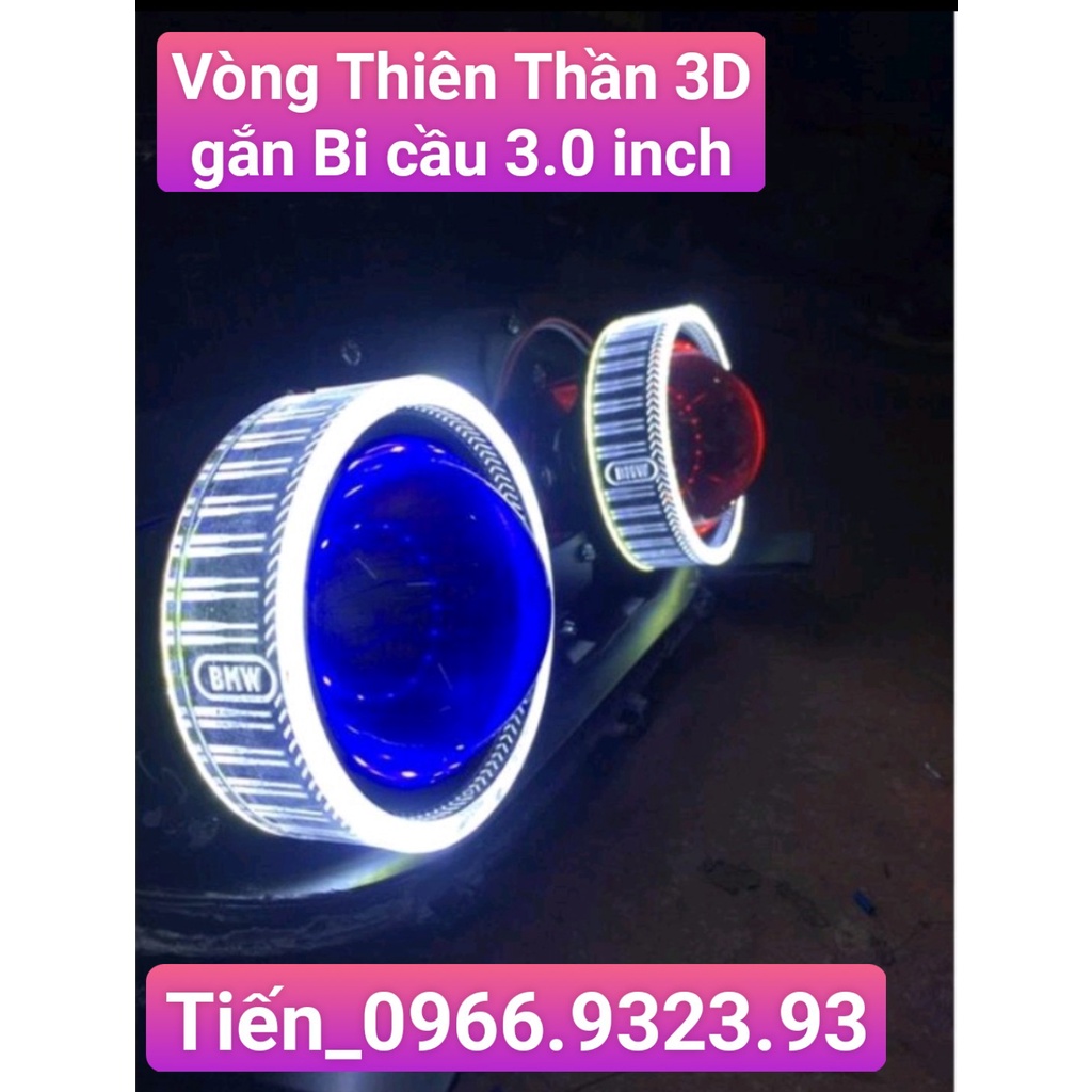 Vòng Thiên Thần 3D Khắc Hoạt Tiết Trang Trí gắn Bi 3.0 inch