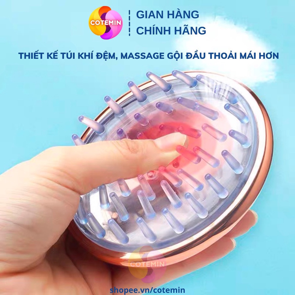 Lược Gội Đầu Silicon Long Lanh Nhiều Màu Sang Trọng Massage Đầu Giảm Stress Rụng tóc Kích Thích Mọc Tóc VECO