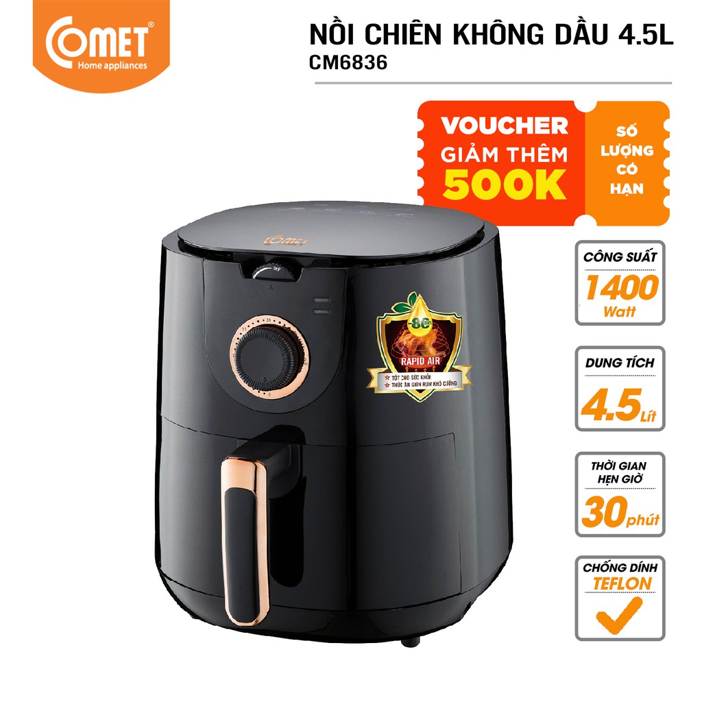 Nồi chiên không dầu COMET CM6836 - 4,5L