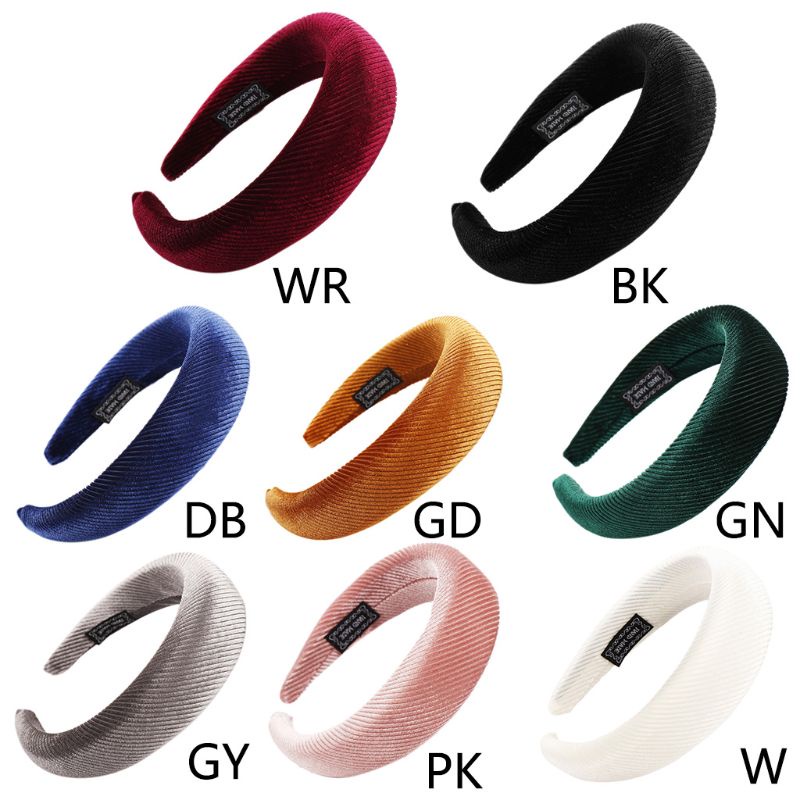 Băng Đô Vải Nhung Lấp Lánh Bản Rộng 8 Màu Lựa Chọn Phong Cách Hàn Quốc Cho Nữ