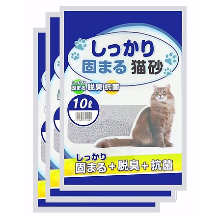 [ HÀNG GIÁ RẺ ]  Combo 3 bịch cát Nhật Bản vệ sinh cho mèo cát trắng - Túi 10L