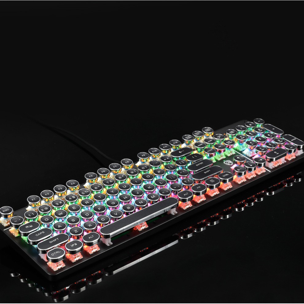 Bàn Phím Cơ Blue Switch HP GK400Y Phím Tròn Mạ Bạc - Hơn 20 Chế Độ Led Tùy Chỉnh ( Đen , Trắng ) | BigBuy360 - bigbuy360.vn